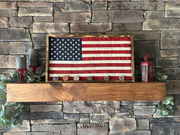 Fire hose American flag, firefighter gift, firefighter retirement gift, veteran gift, garage decor, firehouse wall art, fireman wall art, handmade American flag, battle coin display, challenge coin display