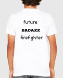 Back of Kids Badaxx Tshirt with "Future Badaxx Firefighter" 