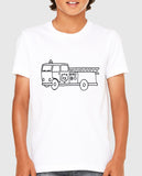 Kids T-Shirt with a Fire Truck: Color Your Own Shirt